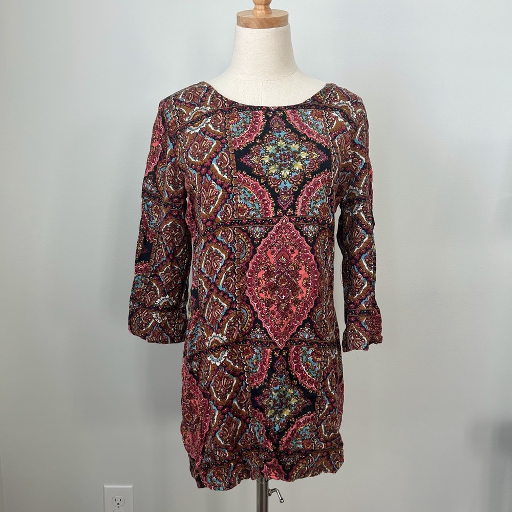 Billabong Scoop Back Printed Dress in Size Large